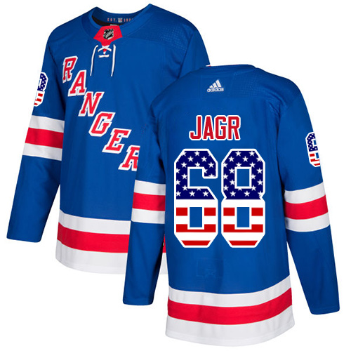 Adidas Rangers #68 Jaromir Jagr Royal Blue Home Authentic USA Flag Stitched NHL Jersey - Click Image to Close